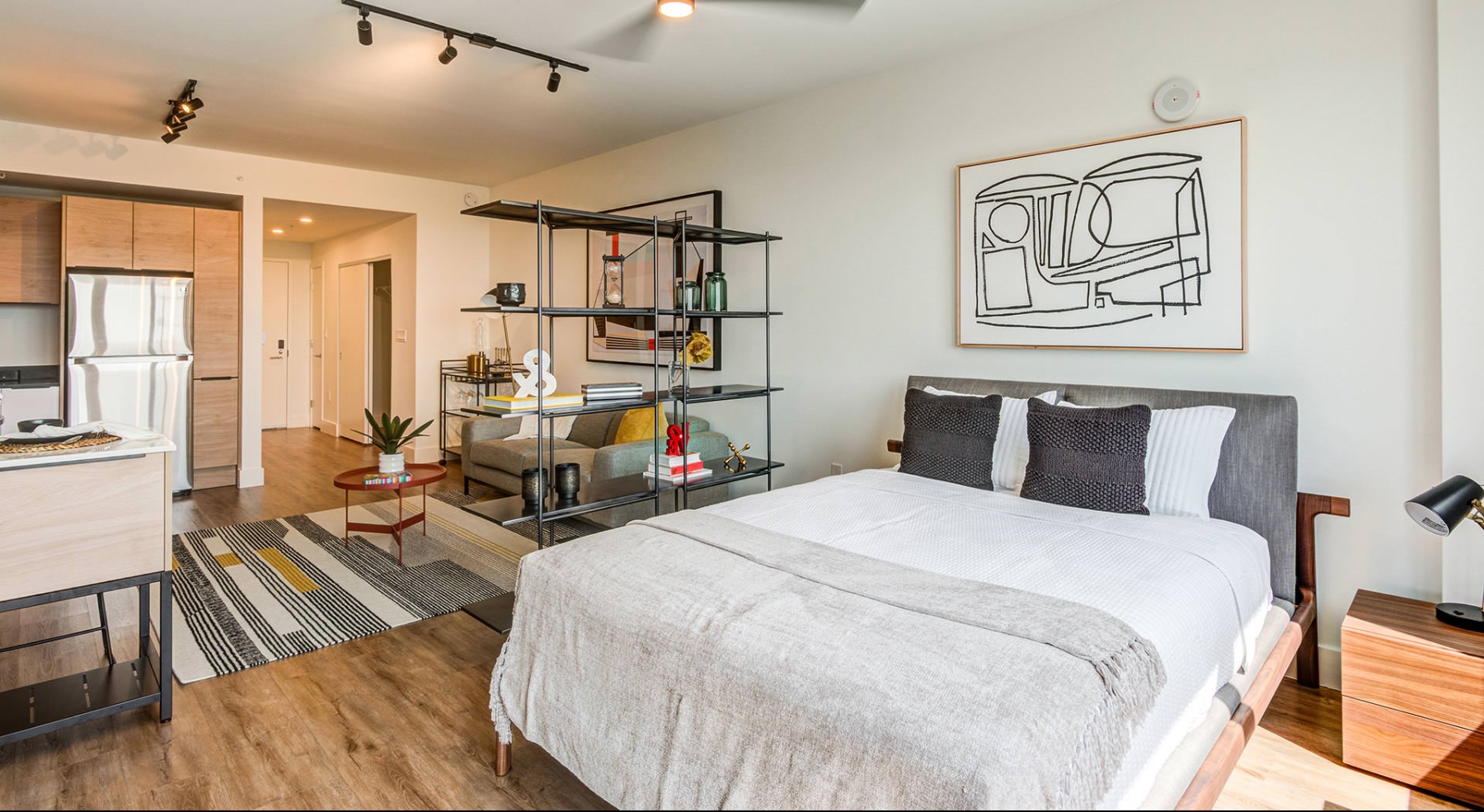 studio space with bed