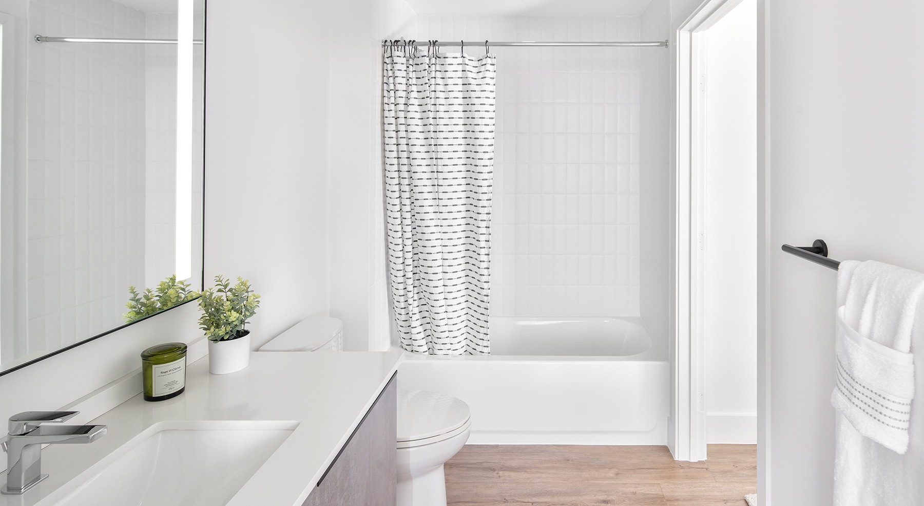 bath with vanity shower and toilet