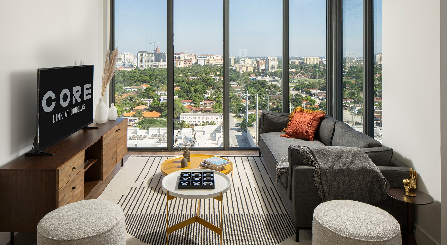 living room with couch and tv